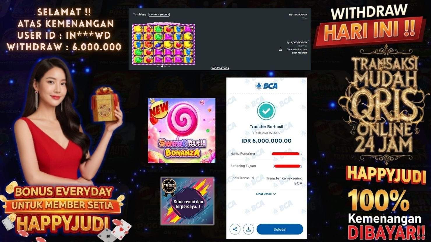 HAPPYJUDI JACKPOT SLOT SWEET RUSH BONANZA